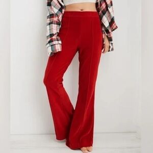Aerie Groove On Rib Velour Flare Pants Medium NWT